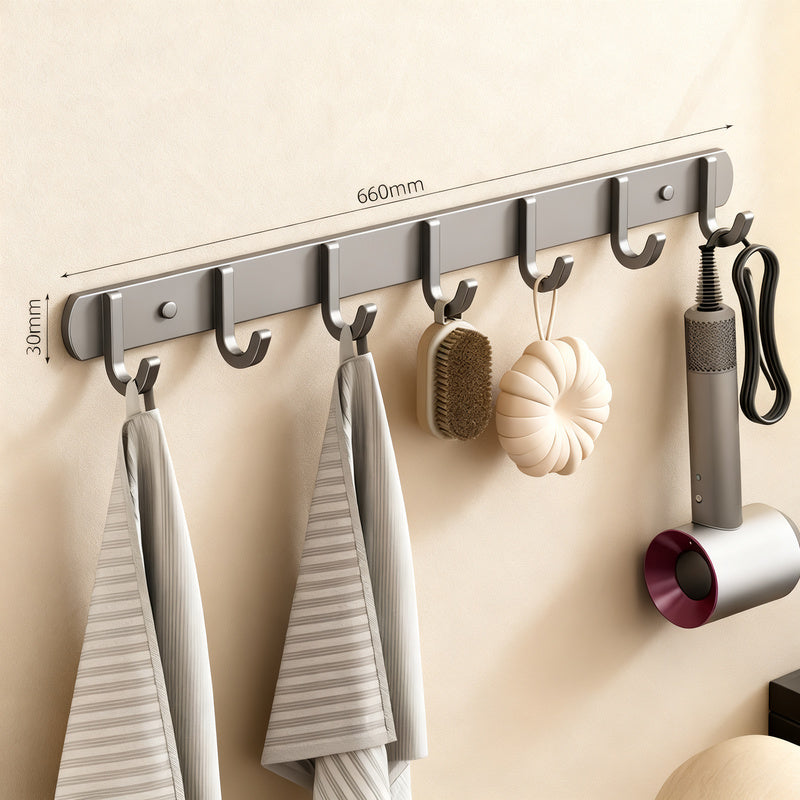 Strong aluminum wall hooks with adhesive pads