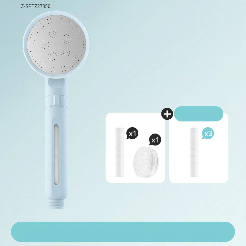 Shower head with filtration system and rain function