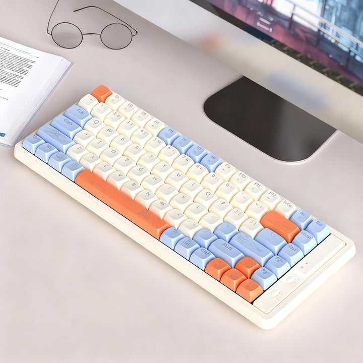 Wired gaming keyboard with mechanical switches