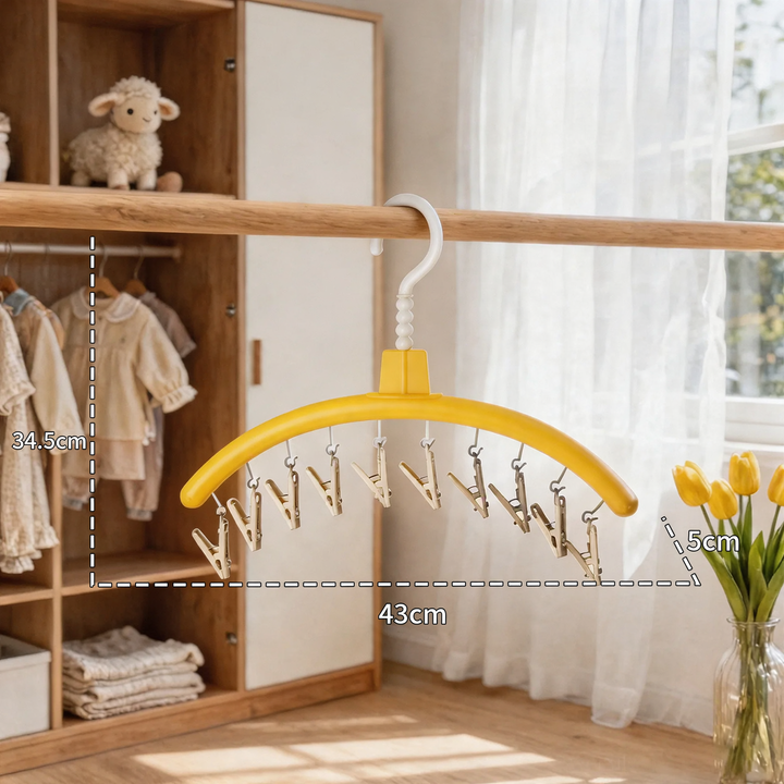 Drying rack with clips, pumpkin design