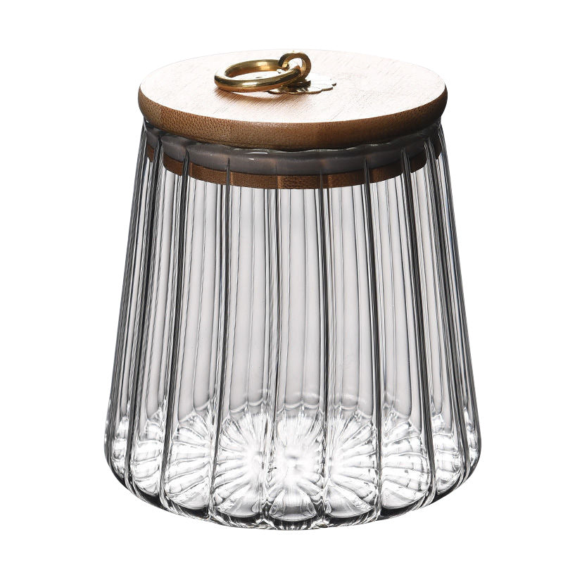 Flower-shaped glass storage, transparent, modern