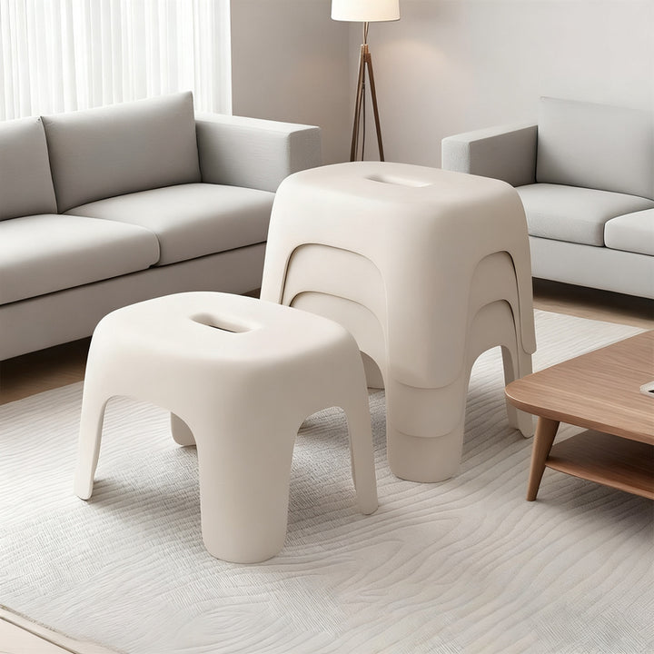 Plastic stool, square, sturdy
