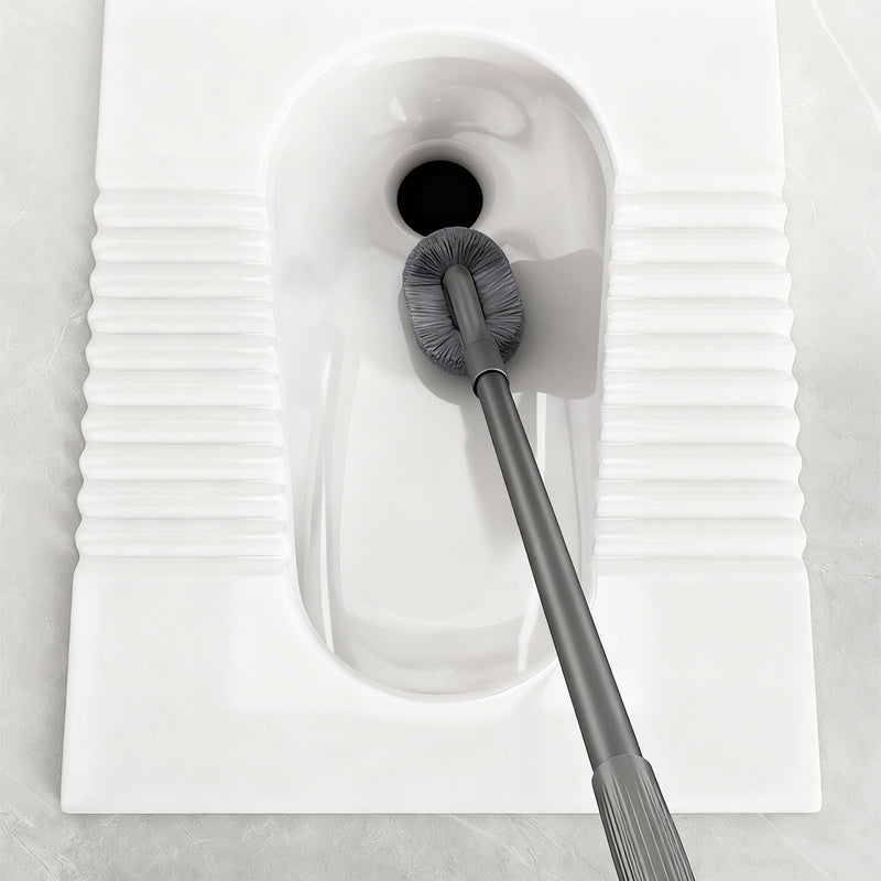 Toilet brush with long handle, extendable up to 115 cm
