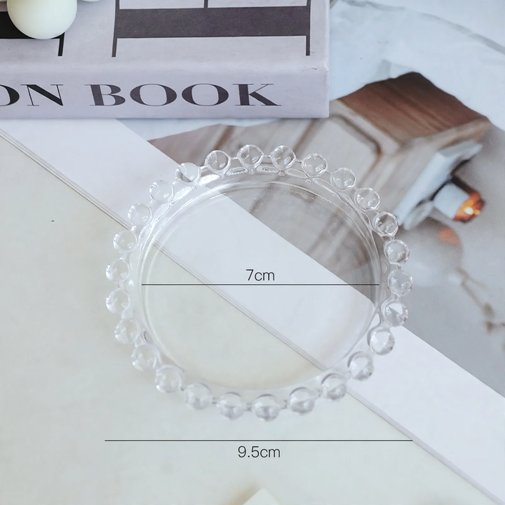 Glass bowl with pearl decoration, Nordic design
