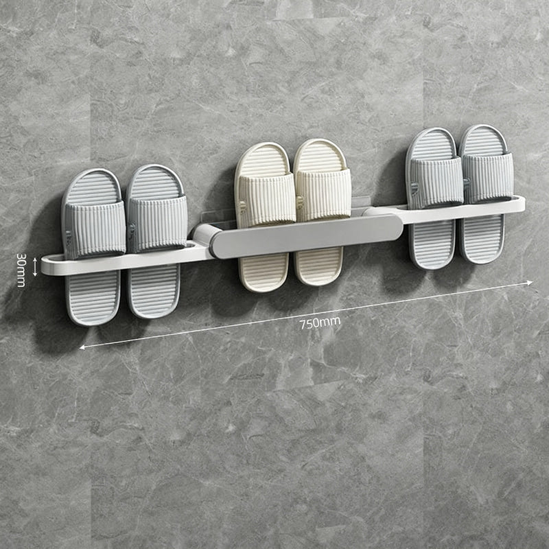 Foldable bathroom shoe rack without drilling