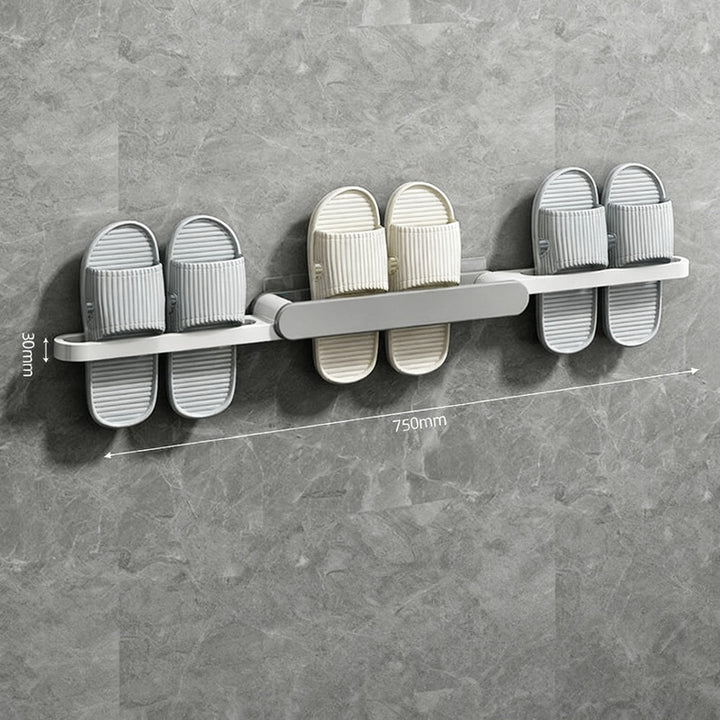Foldable bathroom shoe rack without drilling