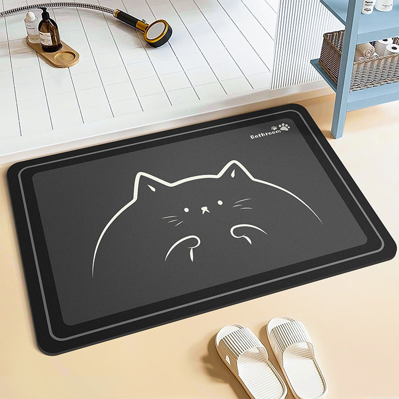 Cartoon doormat made of faux fur, washable