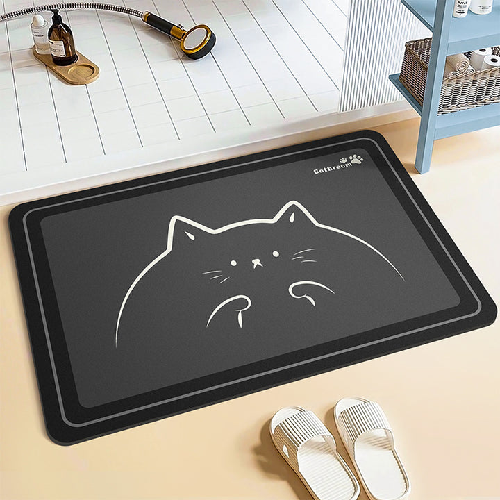 Cartoon doormat made of faux fur, washable