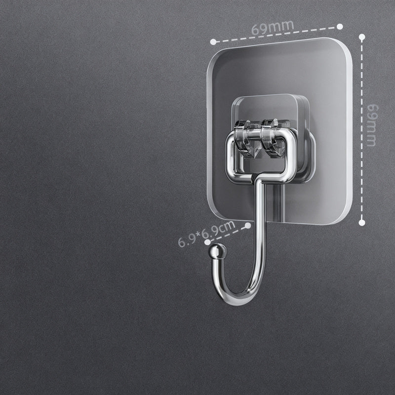 Transparent adhesive hooks made of PVC, load-bearing