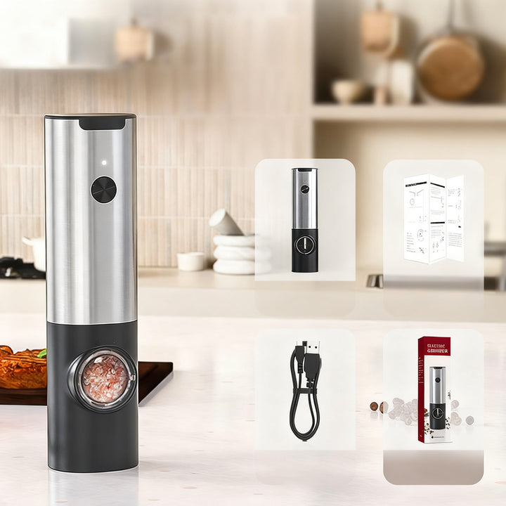 Electric pepper mill, 70 ml, stainless steel