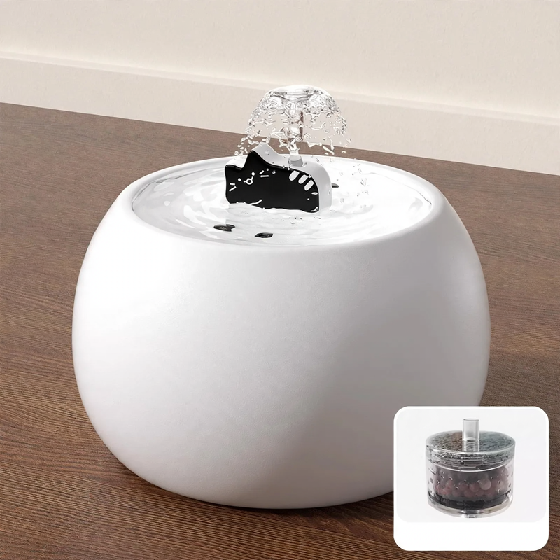 Automatic Cat Fountain with Ceramic Bowl
