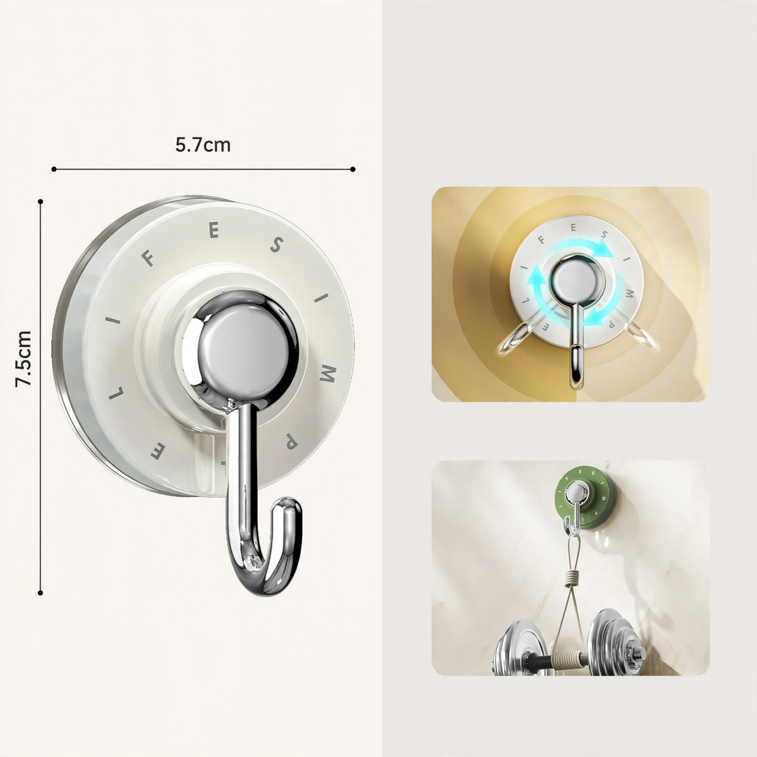 Suction cup hooks, set of 4, plastic