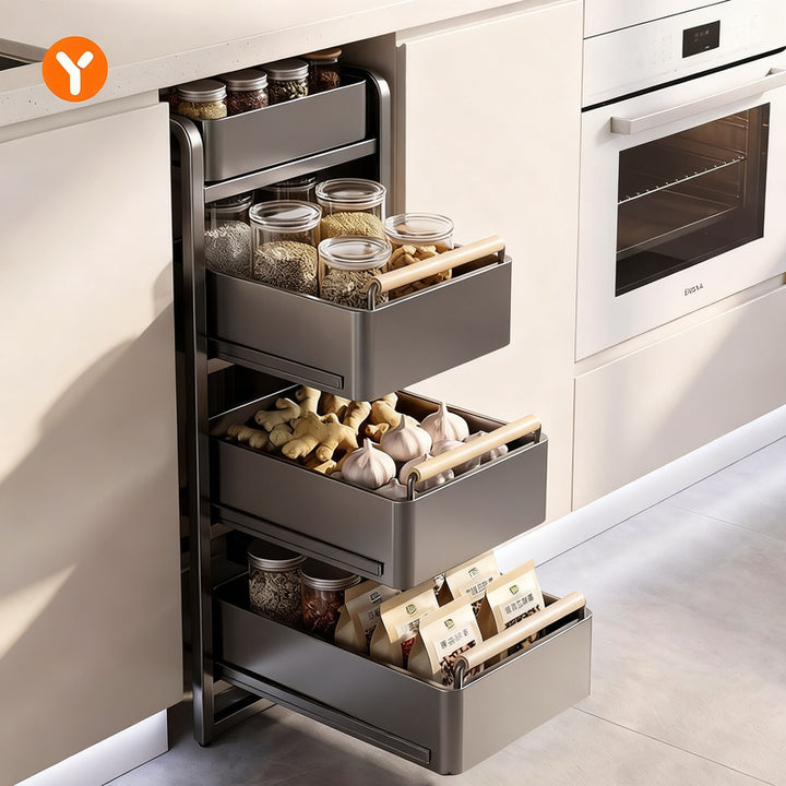 Mobile kitchen rack for vegetables and spices