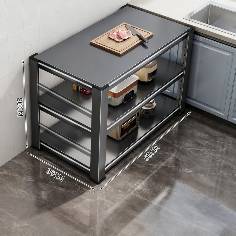 Kitchen Worktable made of Carbon Steel, 3 Levels