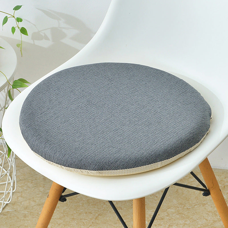 Round seat cushion made of cotton and linen