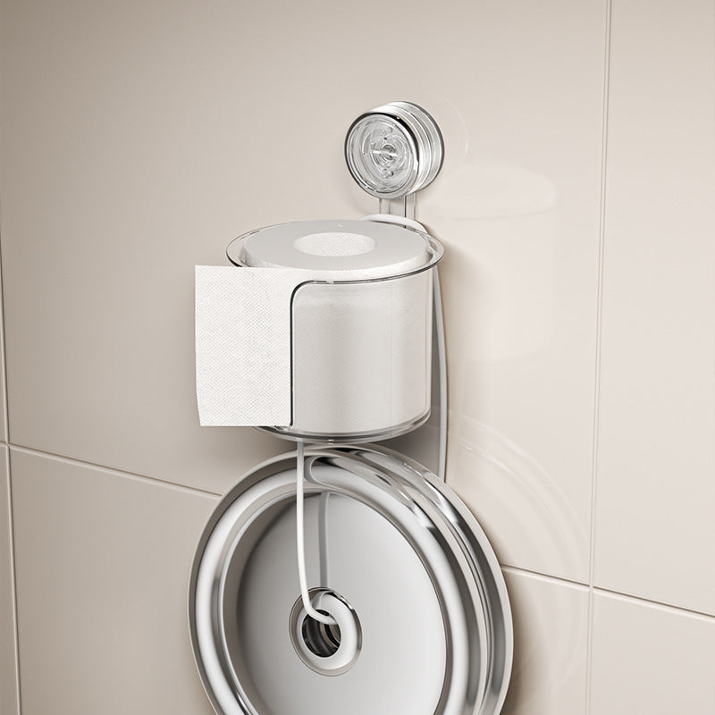 Suction cup toilet paper holder, wall mounted