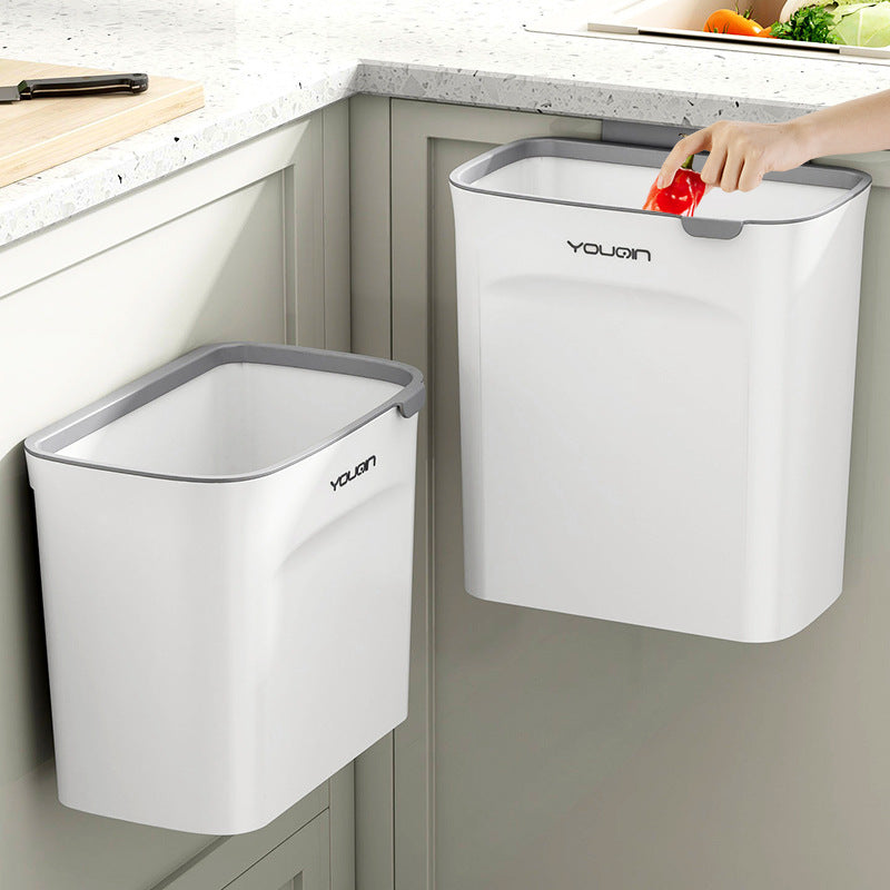 Wall-mounted waste bin with lid, 7 L