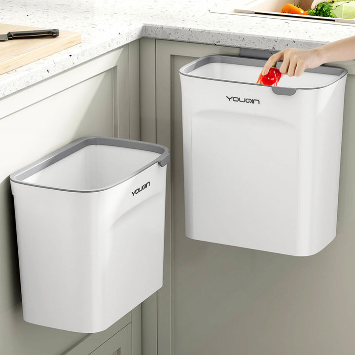 Wall-mounted waste bin with lid, 7 L
