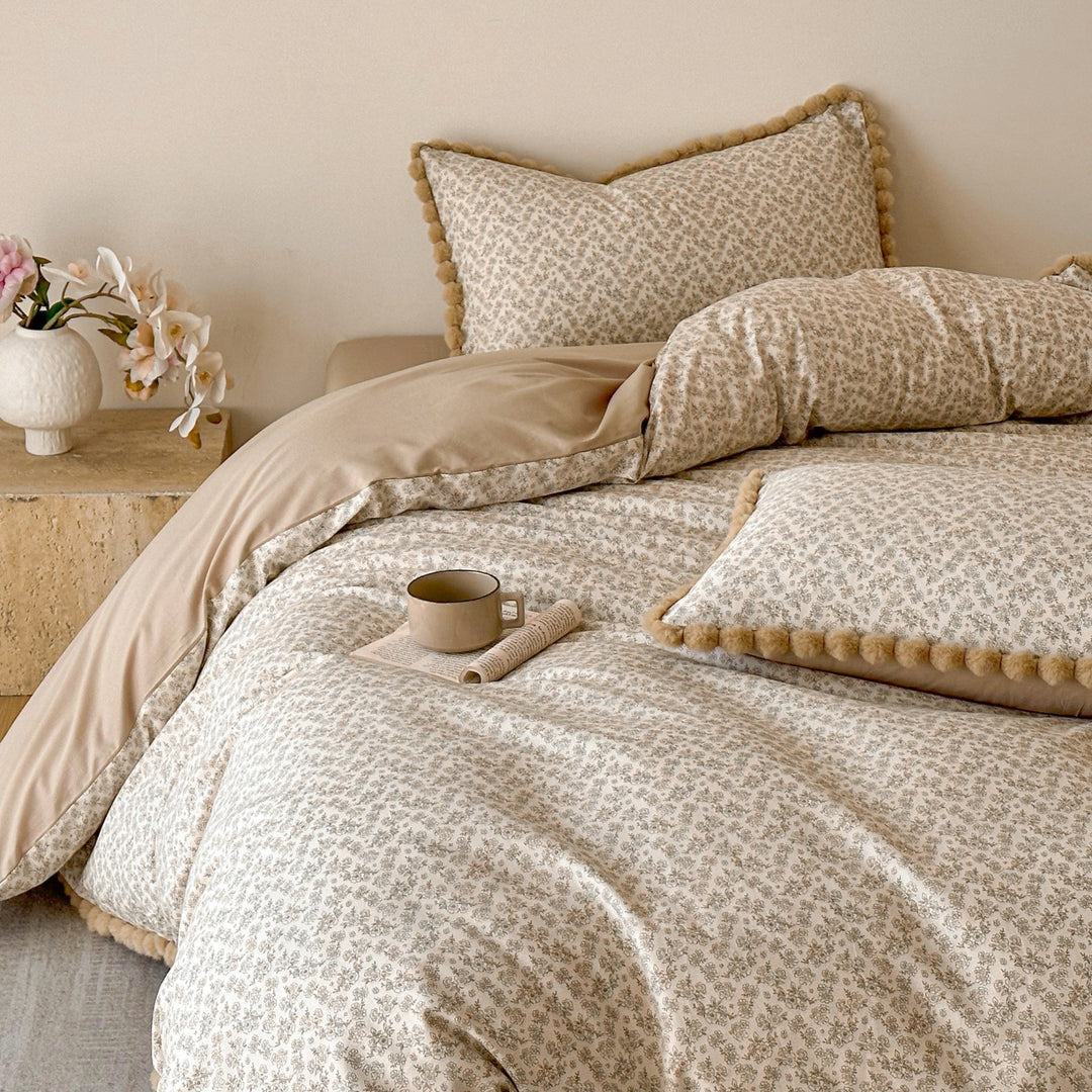 Cotton bedding set, mother-baby quality, floral pattern
