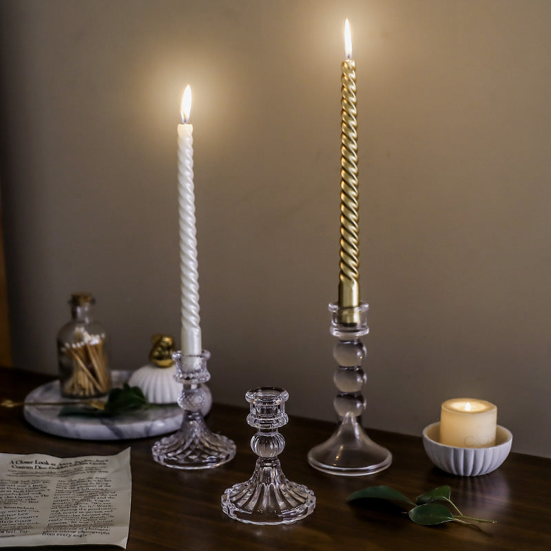 Glass candle holders, modern design