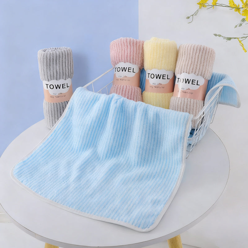 Bath towel and hand towel made of coral fleece