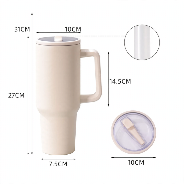 Insulated mug with handle, 30/40 oz