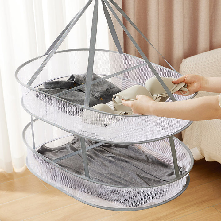 Multi-layer laundry drying nets with edging