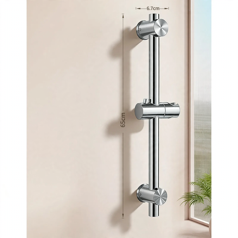 Stainless steel shower rod with height adjustment, model HX-A-818