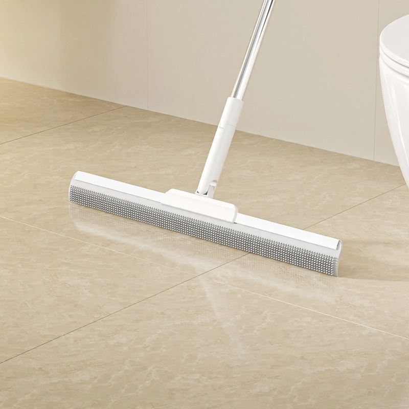 Silicone wiper broom with water squeegee