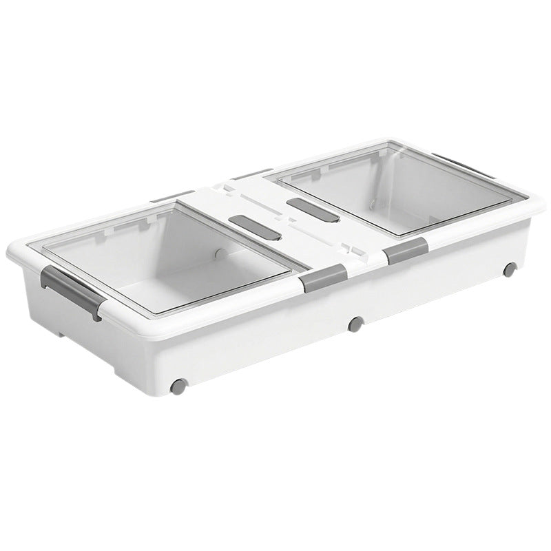 Plastic storage box, transparent, 100–150 L
