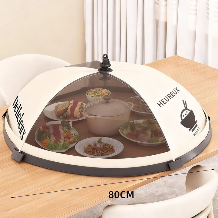 Foldable food cover made of mesh fabric