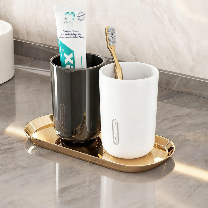Portable toothbrush cup made of plastic