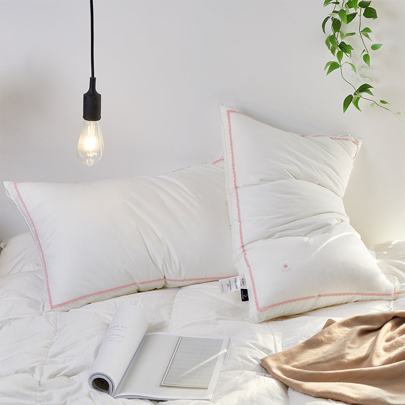 Cotton pillow with polyester filling, washable