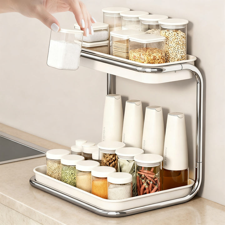 Multi-tiered spice rack for the countertop