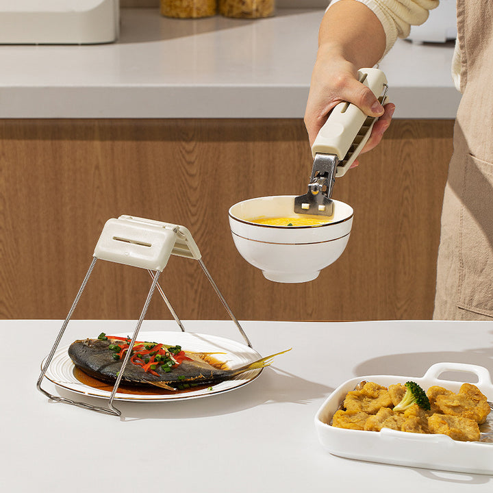 Heat protection tongs for bowls and plates