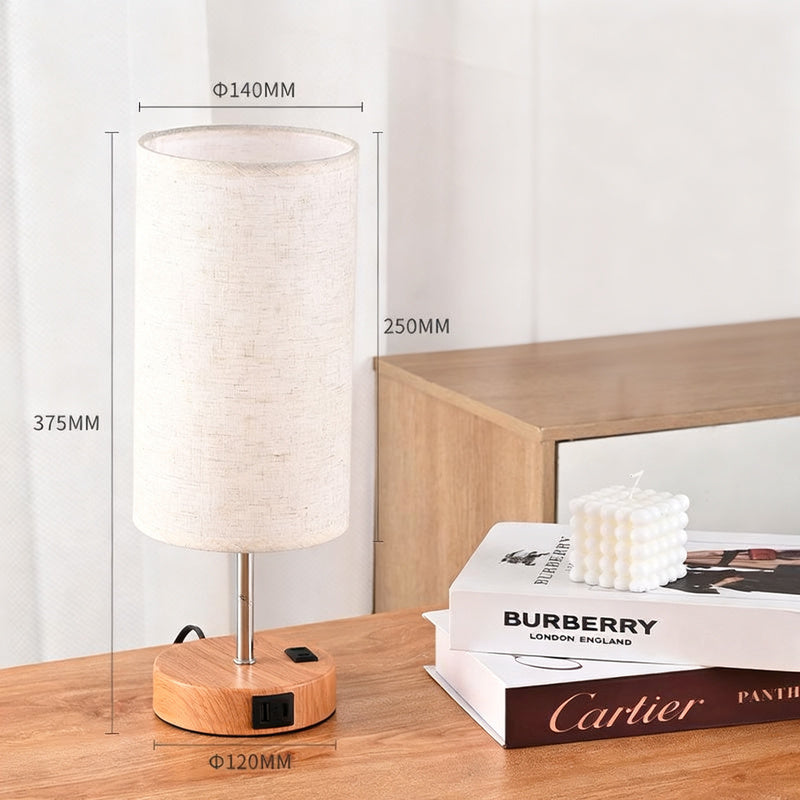 Table lamp USB, LED, dimmable, fabric