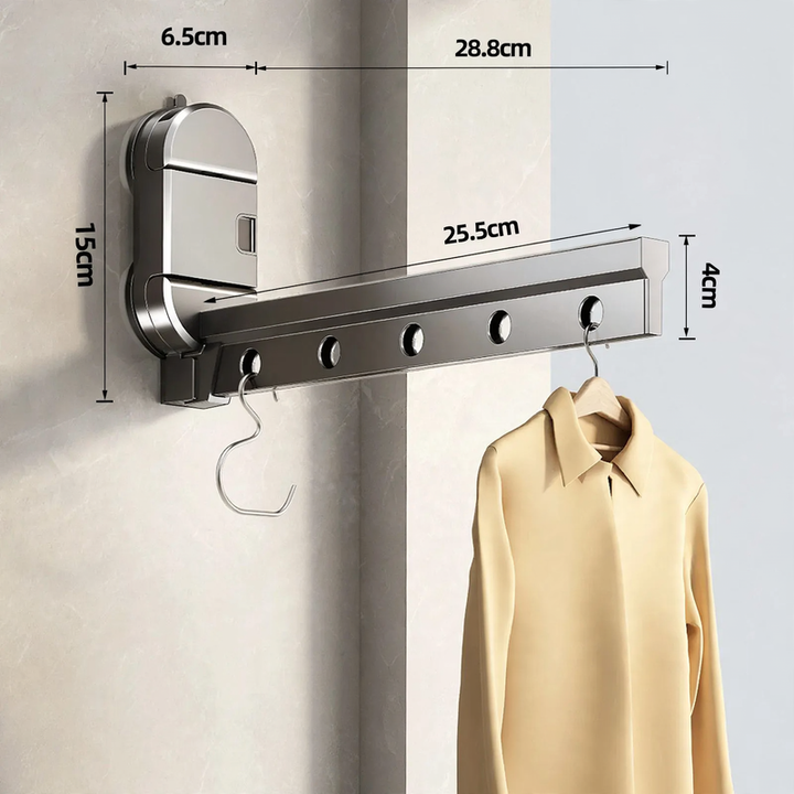 Hanging drying rack with suction cup, aluminum