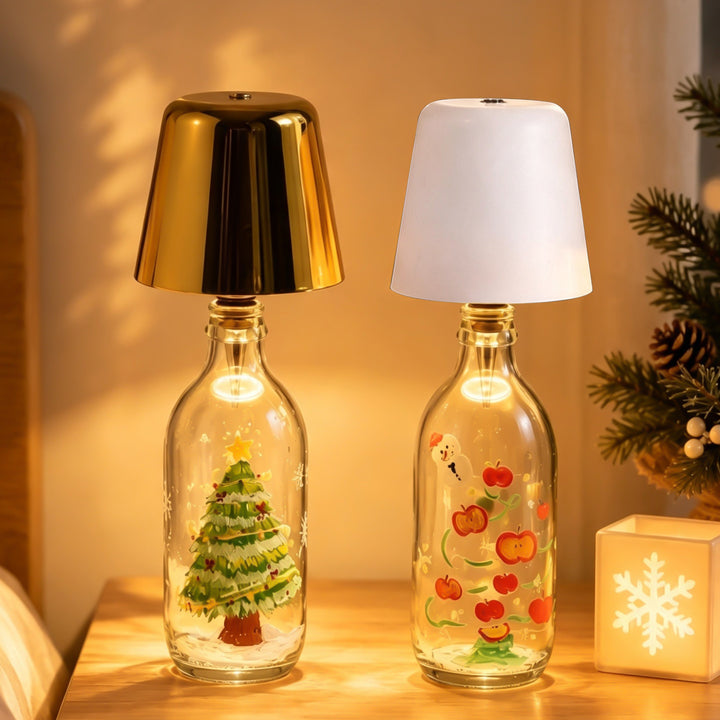 Christmas tree and wine bottle night light