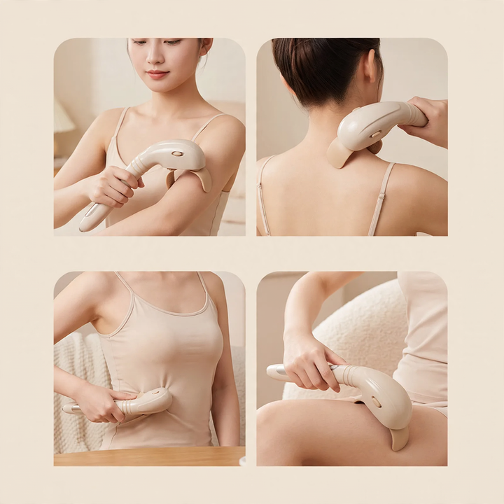 Handheld neck massager with long handle, model SL-118