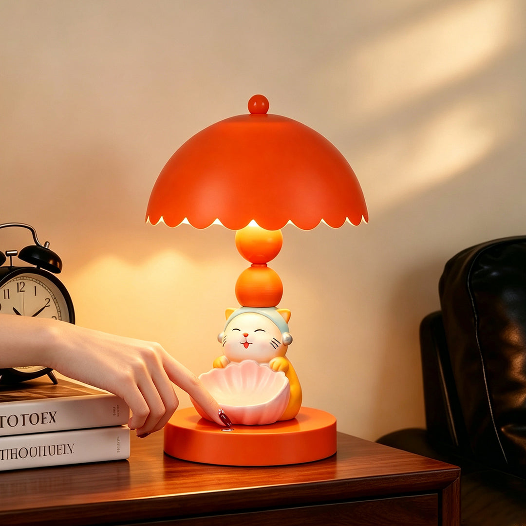 Lucky Cat Night Light with Storage Compartment