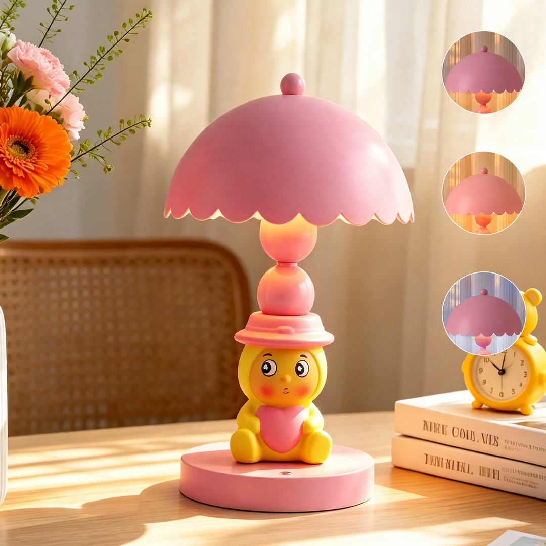 Cartoon table lamp with hat, children's room