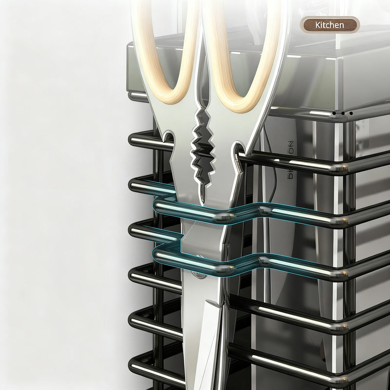 Knife holder and cutlery holder made of stainless steel
