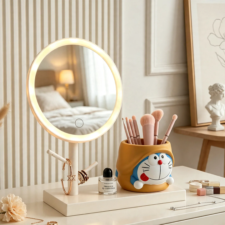 LED Makeup Mirror with Storage