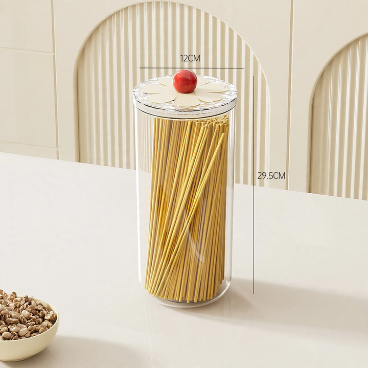Plastic storage container with lid, transparent