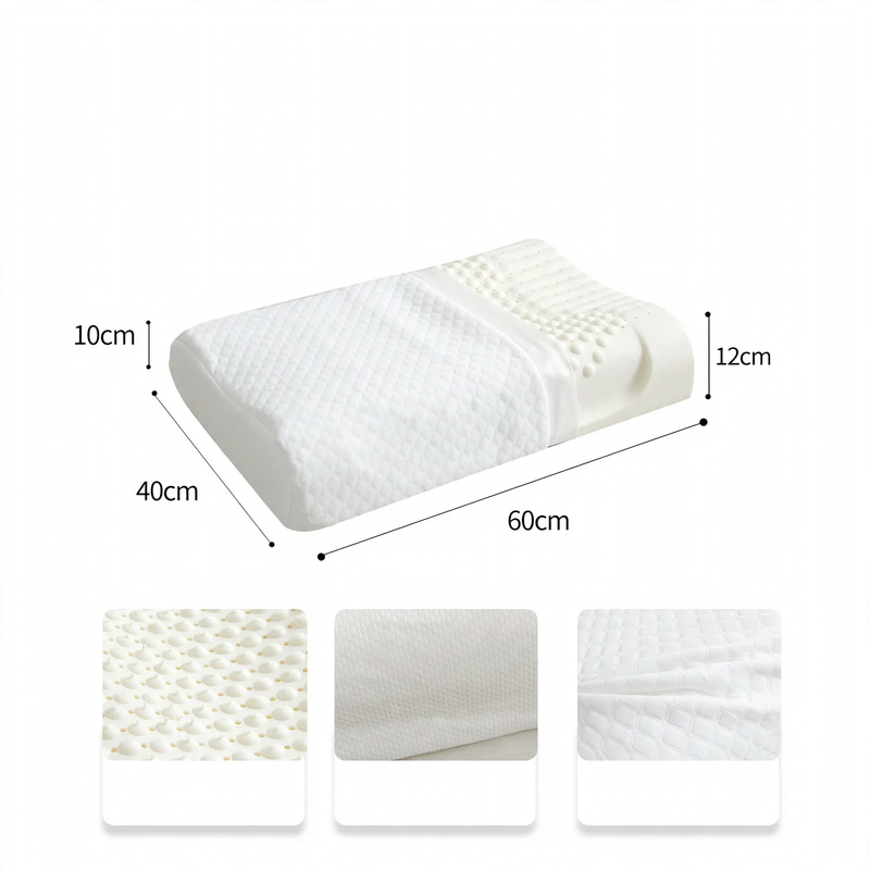 Neck pillow made of natural latex with massage structure