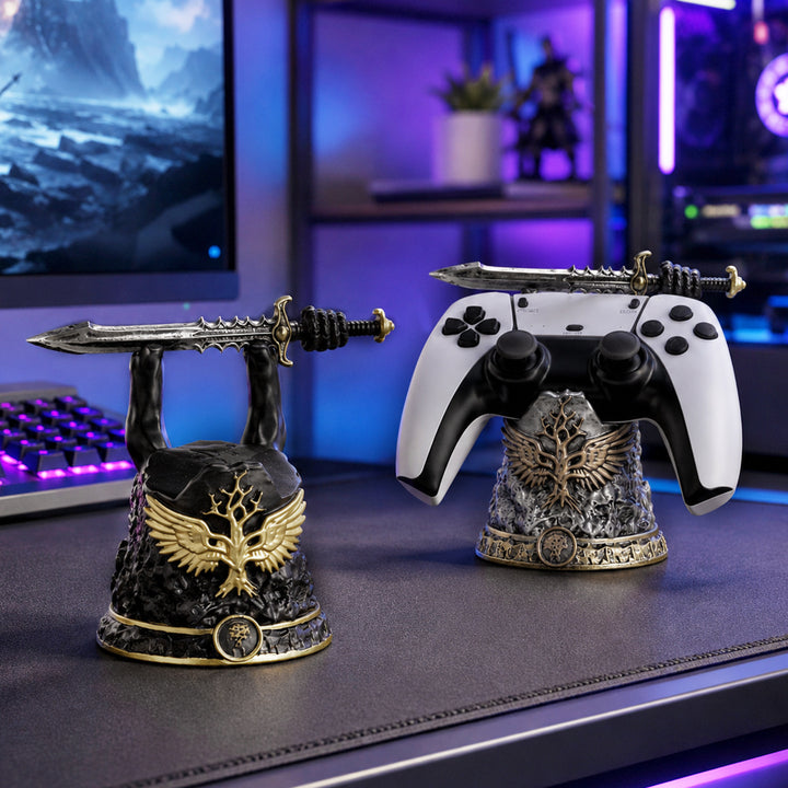 Game controller stand, hand-painted resin figure