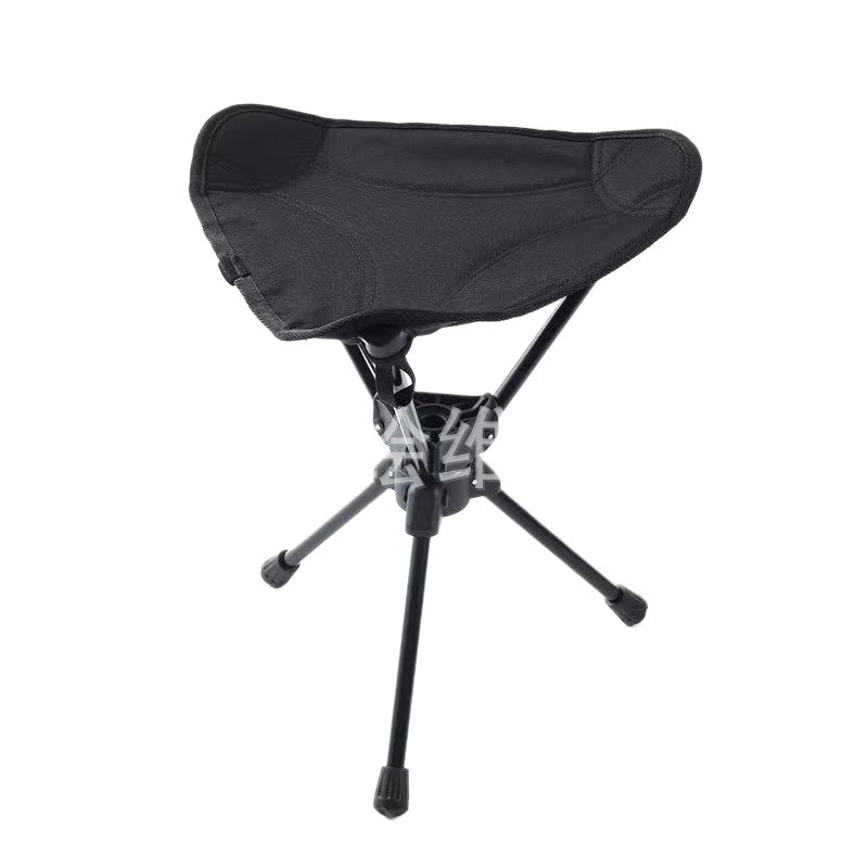 Foldable camping stool, triangular, steel frame