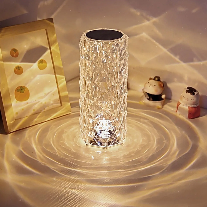 Crystal table lamp, 16 colors, remote control