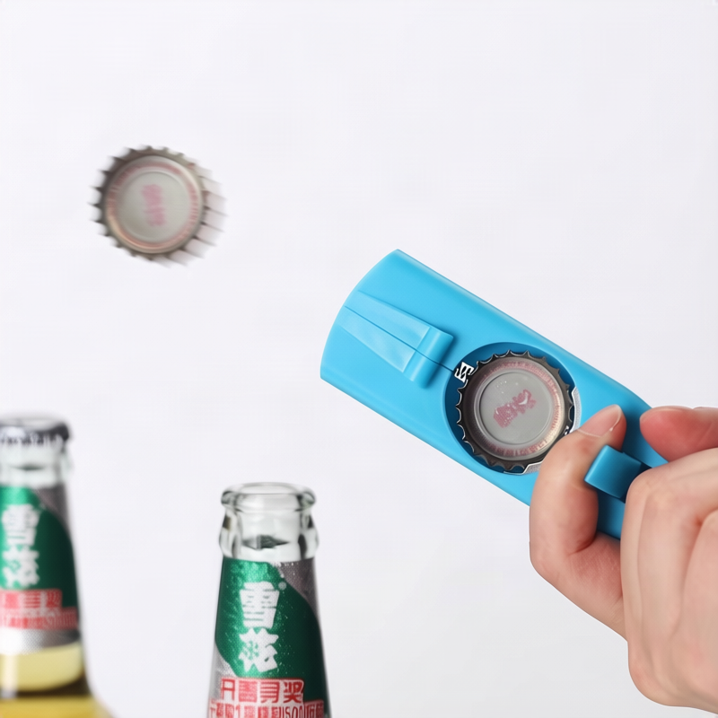 Multi-functional bottle opener made of plastic
