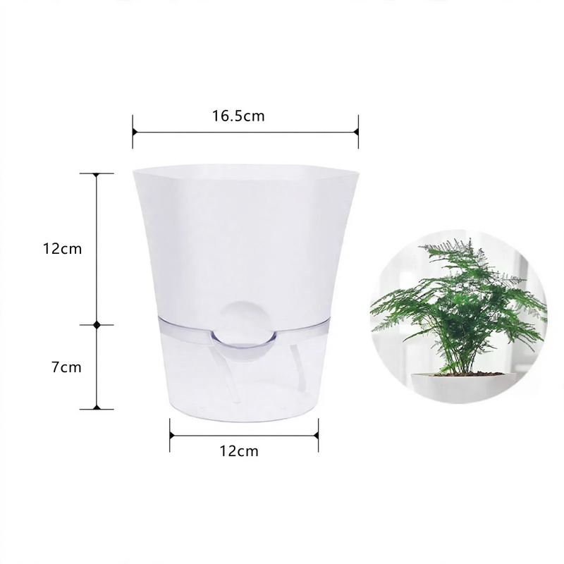 Self-watering flower pot, plastic